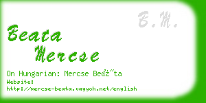 beata mercse business card